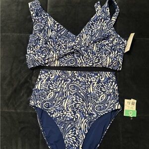 NWT Blue and White Paisley Bikini Set
